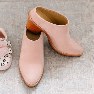Poppy Barley blush mules. Never worn outside